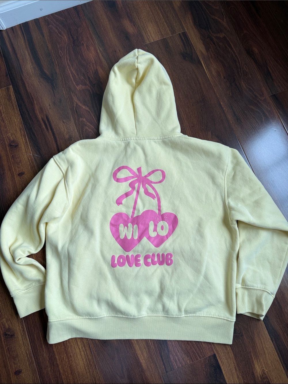 Wilo the Label Love Club Butter Yellow Hoodie With Pockets Womens M